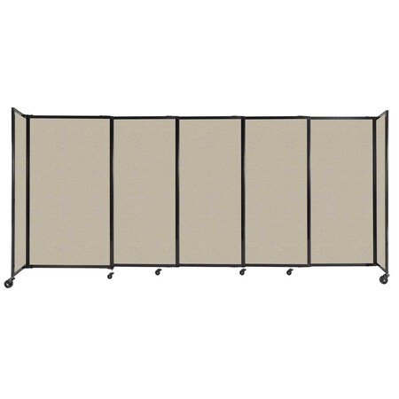 Versare StraightWall Sliding Portable Partition 11'3" x 5' Sand Fabric 1460518